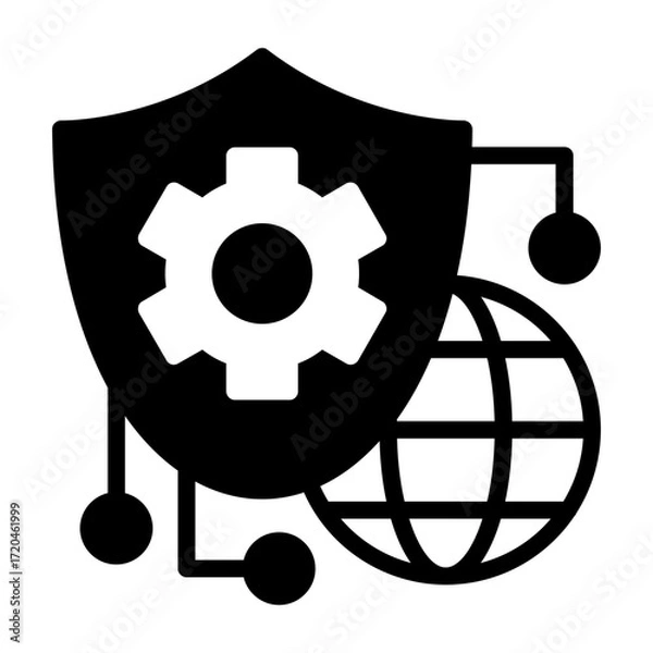 Fototapeta Cybersecurity Shield Vector Icon