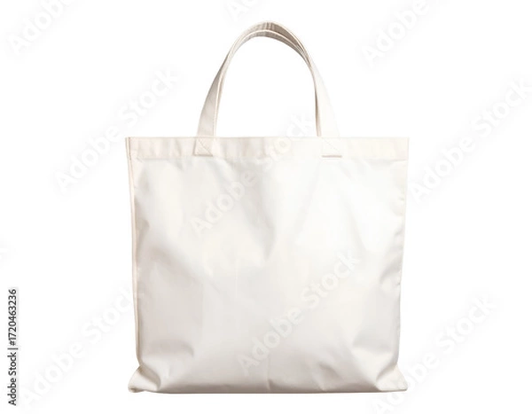 Obraz A plain white tote bag with sturdy handles, ideal for shopping or casual outings, showcasing minimalistic design.