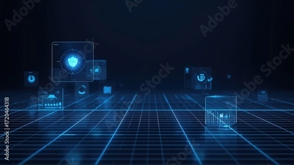 Fototapeta "Futuristic Business Leaders and Global AI Network Technology Backgrounds