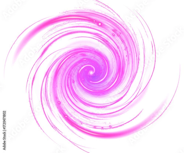 Fototapeta Hypnotic Swirling Pink Nebula Galaxy Effect with Stars and Light Trails Isolated on a transparent background