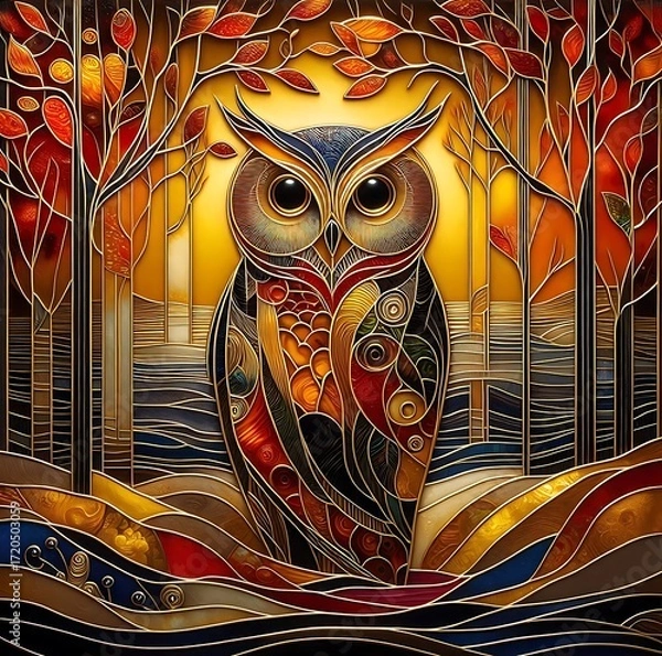 Obraz owl in the night