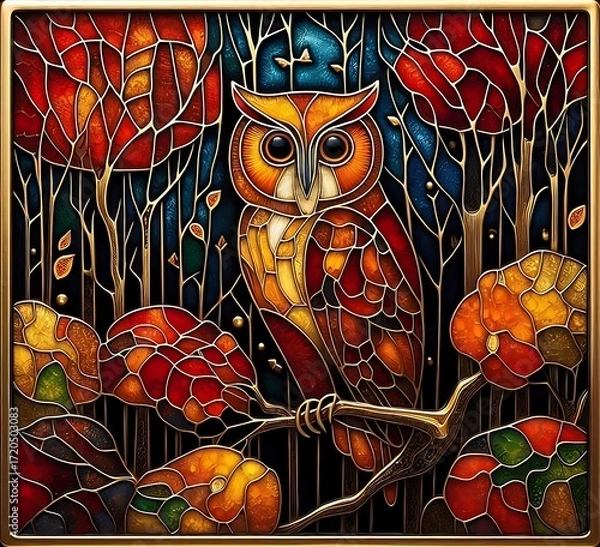 Obraz owl in the night