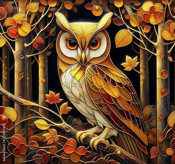 Obraz owl in the night