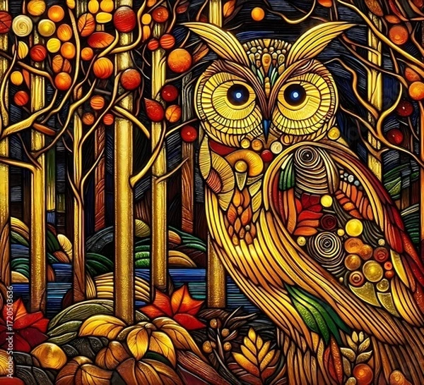 Obraz owl in the night