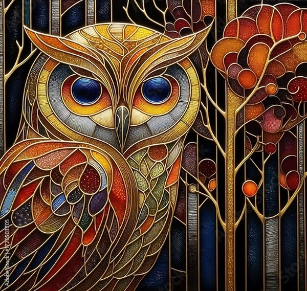 Obraz owl in the night