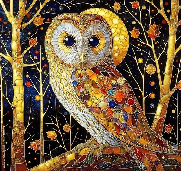 Obraz owl in the night
