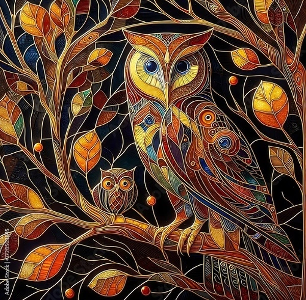 Obraz owl in the night