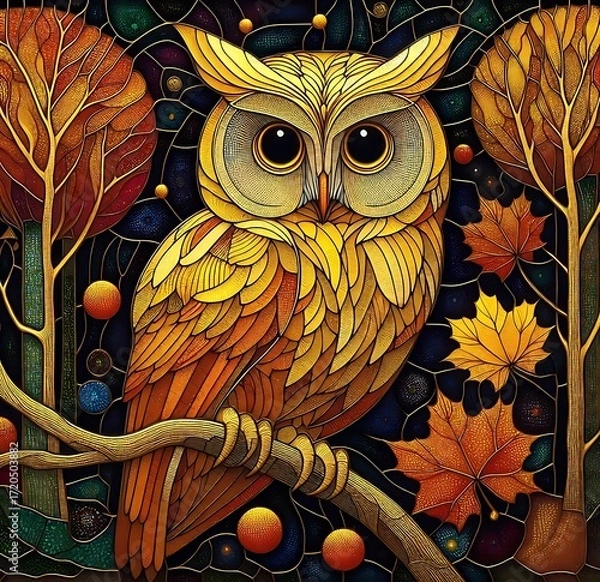 Obraz owl in the night