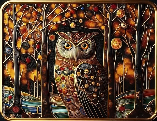 Obraz owl in the night