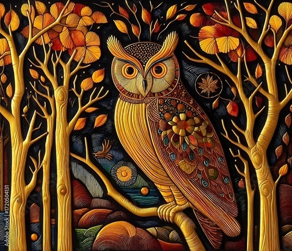 Obraz owl in the night
