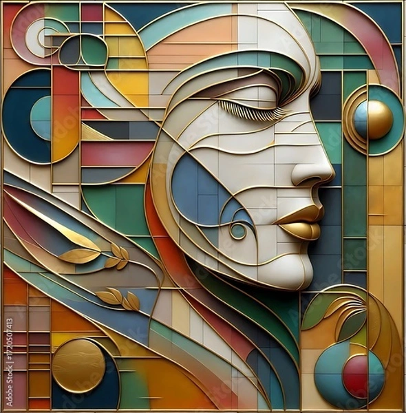 Obraz abstract vector background with colorful lines