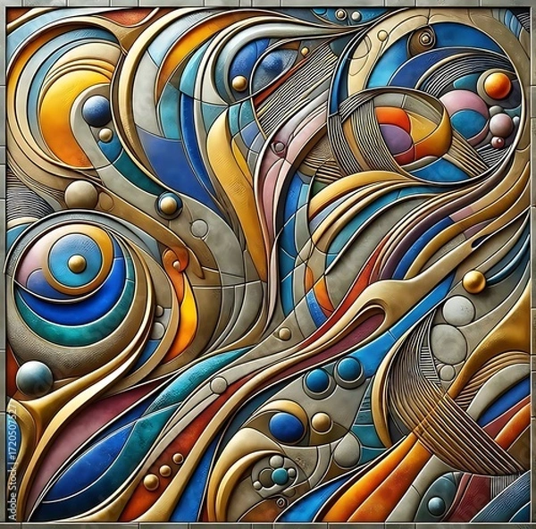 Obraz abstract vector background with colorful lines