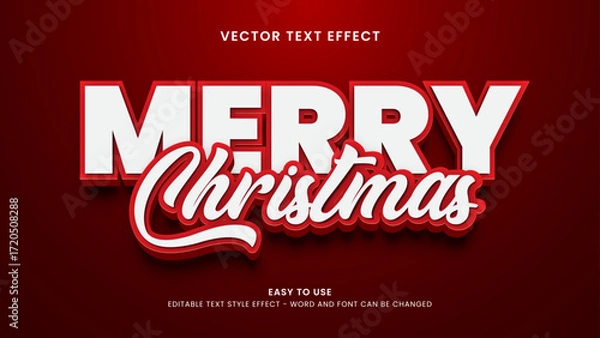Obraz editable text effect merry christmas 3d style premium vector