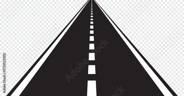 Fototapeta Road or asphalt highway concept with horizon perspective. Vector illustration.