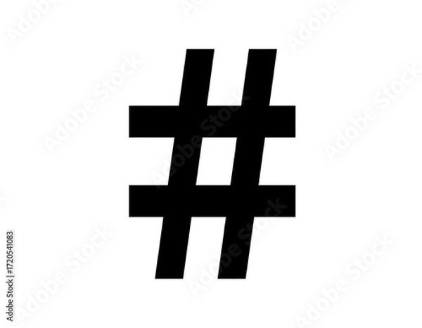 Obraz Bold black hashtag symbol