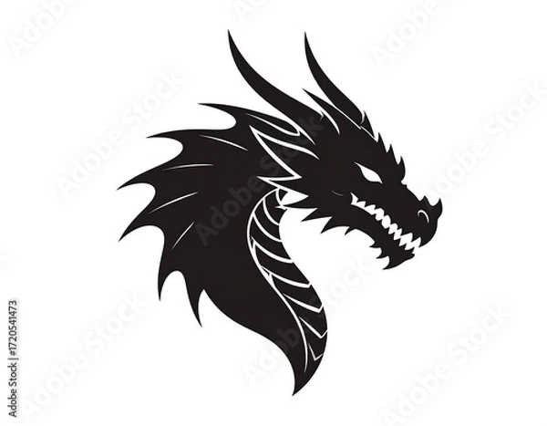 Obraz Bold dragon head silhouette