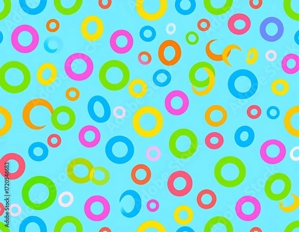 Obraz Bright colorful circles pattern on light blue background