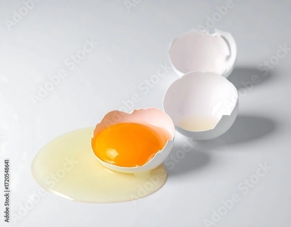 Obraz Broken egg on a white surface (1)