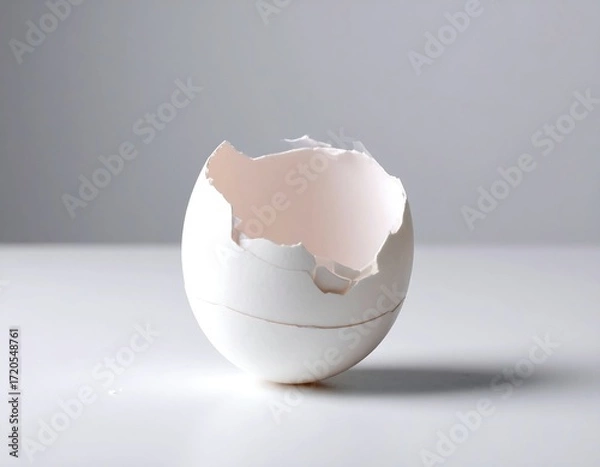 Obraz Broken egg shell on white surface (1)