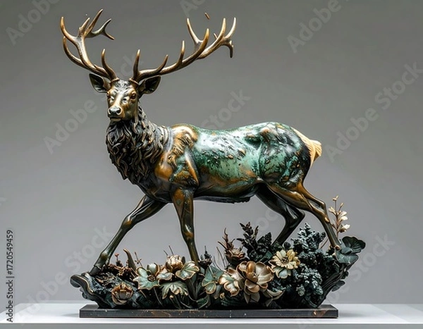 Obraz Bronze deer figurine