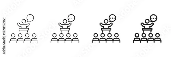 Obraz Public Speaking Icon Set Different Line Style Collection 