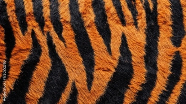 Fototapeta Close-up Tiger Fur Texture: A Vivid Display of Orange and Black Stripes
