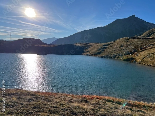 Obraz Lake Culuonnas, Guglia Lake or Julier Lake, Canton of Grisons, Switzerland - Lej da las Culuonnas or Lej dal Güglia (Lej dal Gueglia oder Juliersee), Julierpass - Schweiz