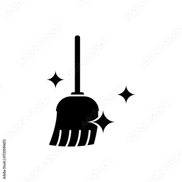 Fototapeta broom icon, modern vector isolated on white background.