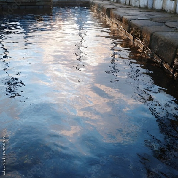 Fototapeta Reflective Water Surface with Calm Ripples and Serenity Vibes