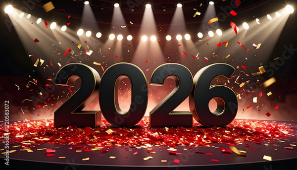 Fototapeta 2026 Celebration with Confetti and Lights.