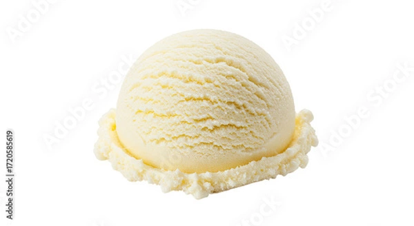 Fototapeta Single scoop of vanilla ice cream close up.