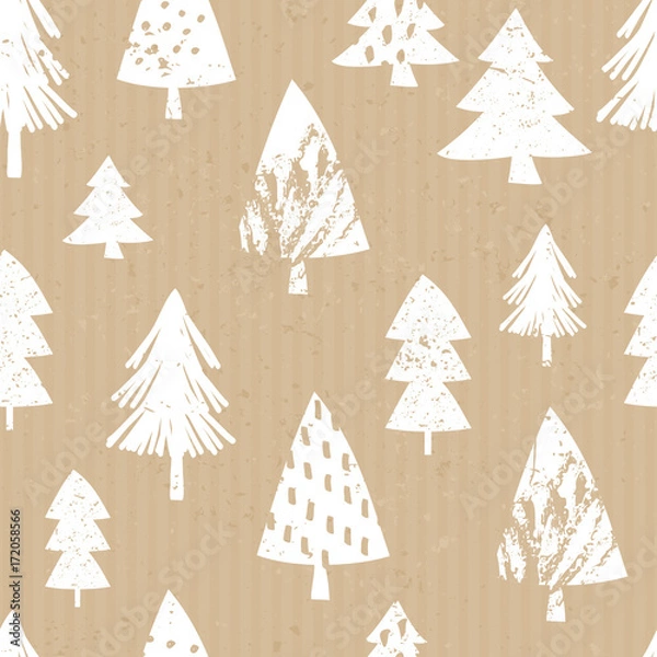 Fototapeta Craft Paper Christmas Pattern