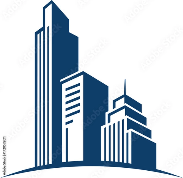 Fototapeta Modern city skyline, showcasing sleek architecture and urban development in a minimalist design