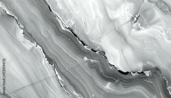 Fototapeta Elegant Gray Marble Texture with Natural Veining and Swirls.