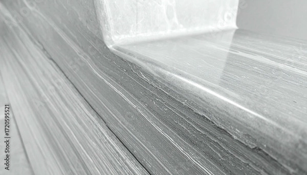 Fototapeta Monochrome Abstract Architectural Detail of a Reflective Floor Surface.