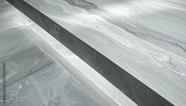 Fototapeta Abstract marble surface with a dark line artistic and modern design.