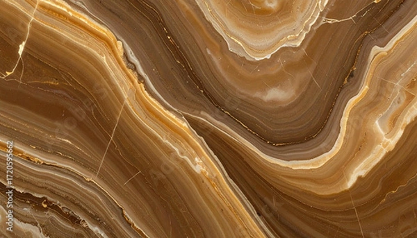 Fototapeta Luxurious Brown Onyx Marble Texture with Wavy Patterns.