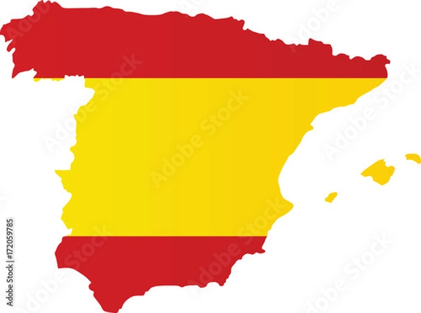 Obraz Spain flag map. vector illustration