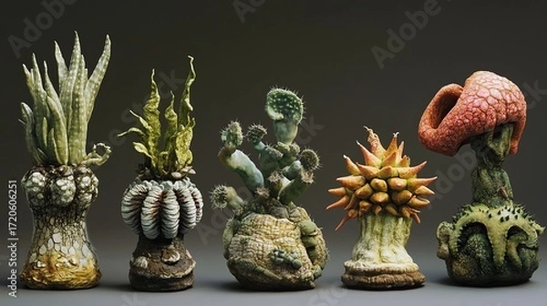 Obraz Unusual, rare prehistoric succulent plants 