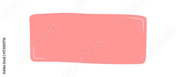 Fototapeta Hand drawn organic rectangle frame forms a fluid patch and card shape. Icon and banner element with background space for text. Modern fluid form brings a soft, handdrawn accent to mockup card use.