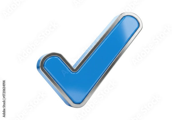 Fototapeta Blue check mark isolated on transparent background