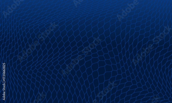 Fototapeta Blue twisted mesh fishing net texture background. Vector Illustration.