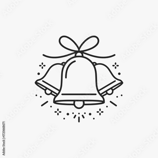 Fototapeta The flat design concept for the Collection of bell silhouettes for weddings and celebrations focuses on simplicity, elegance, and ease of recognition.