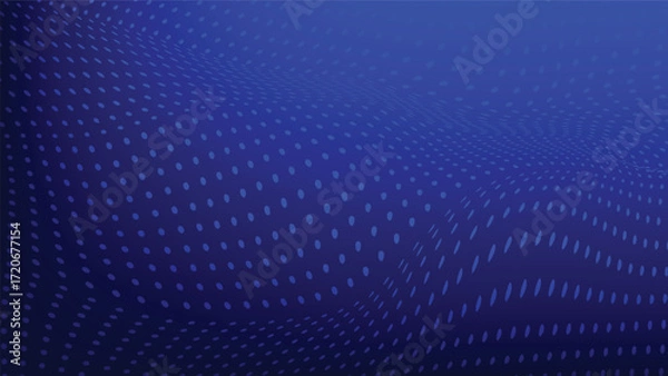 Fototapeta abstract blue background with wavy dot pattern decoration