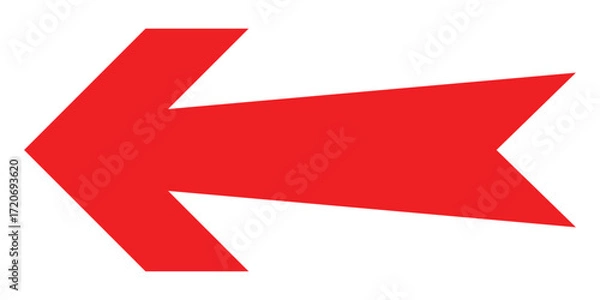 Fototapeta Long arrow. red arrow pointing left side. red large horizontal arrow pointing left. Bold thine horizontal long arrow. Red arrow Vector illustration. eps 10