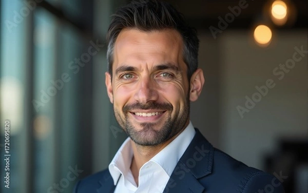 Obraz Portrait of middle eastern businessman looking at camera. High quality