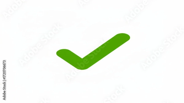 Fototapeta Bright Green Checkmark Symbol Indicating Approval on Isolated transparent background