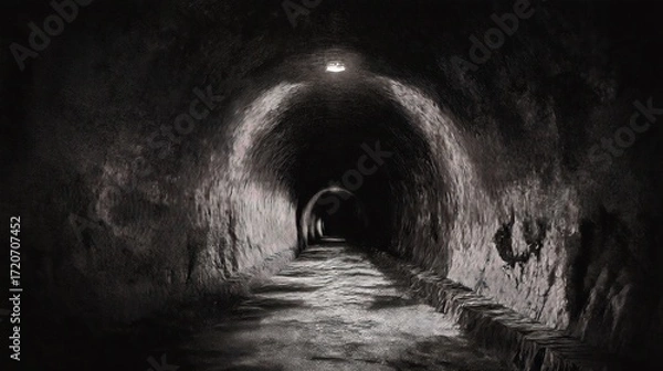 Obraz Dark tunnel interior