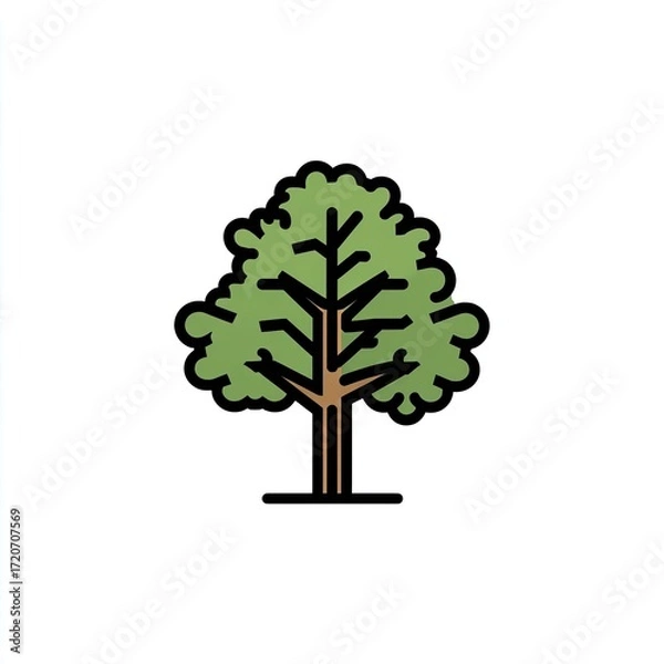 Obraz Simple, stylized illustration of a tree