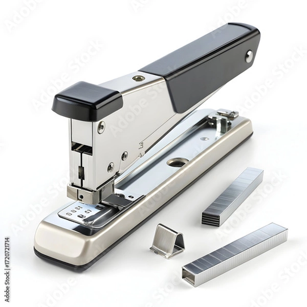 Fototapeta A stapler pin remover tool, used to extract staples from paper, shown isolated